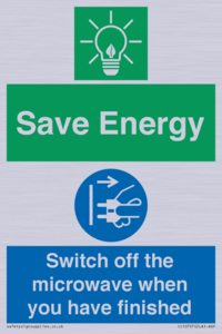 Save energy. Switch off the microwave when you have finished